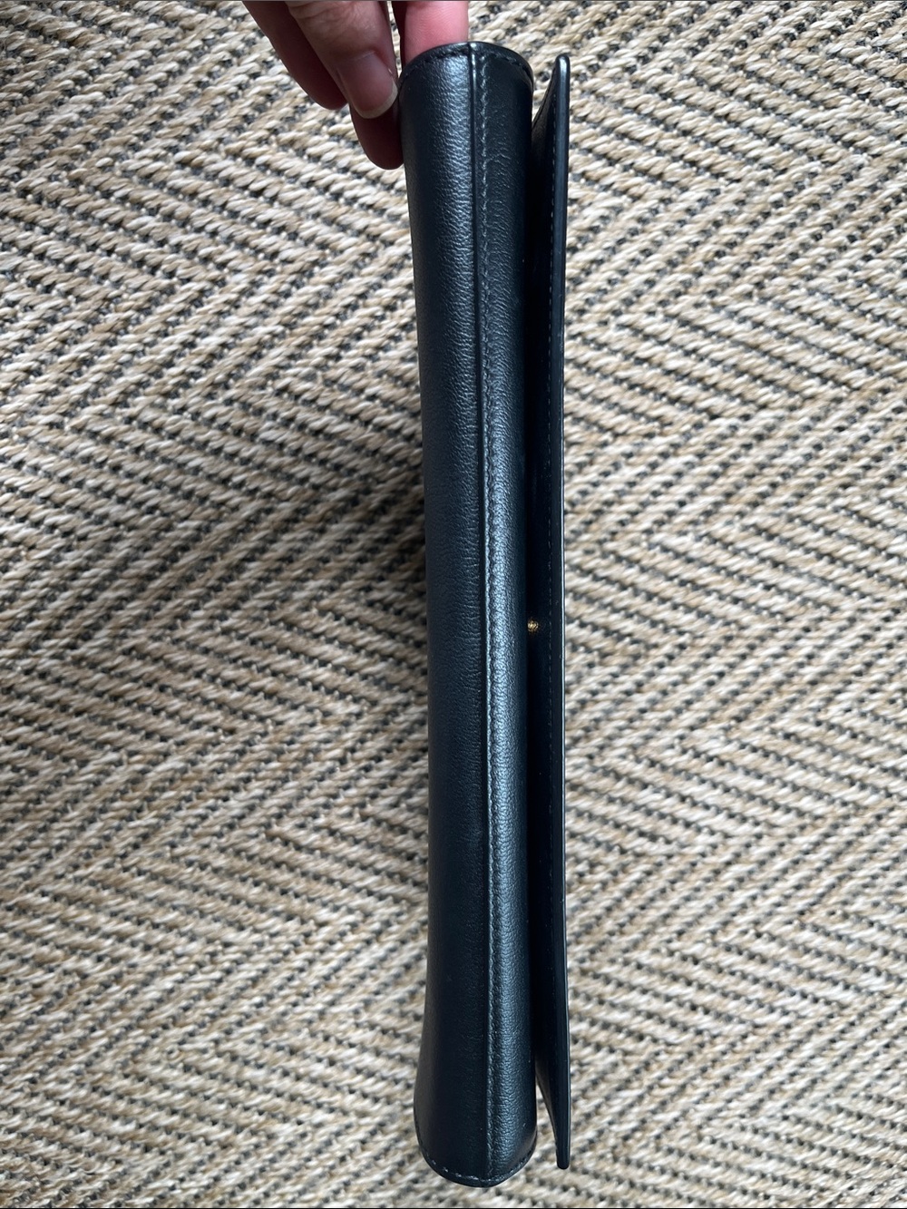 Saint Laurent Black Embossed YSL Leather Envelope Clutch - Picture 10 of 10